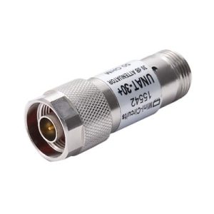 atenuador en línea de 30 db, 0.5 watt máx., cd 6 ghz, conectores n macho hembra.