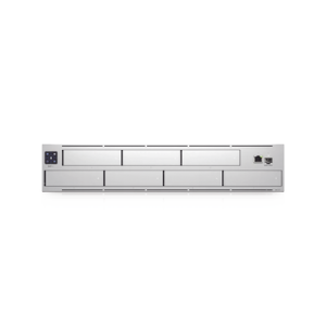nvr pro unifi protect, con bahía para 7 discos duros, almacena hasta 20 cámaras 4k o 60 cámaras 1080p, pantalla táctil