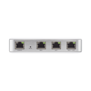 router unifi puertos ethernet gigabit, desempeño de 1 mpps, hasta 100 dispositivos en lan, bloqueo de tráfico por categoría, administración desde la nube