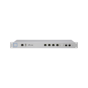ruteador unifi para medianas y grandes empresas con funciones de firewall, soporta balanceo de carga y fail over entre 2 wan
