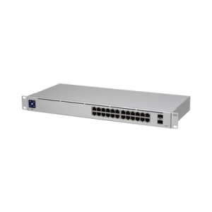 unifi switch usw 24, capa 2 de 24 puertos 10/100/1000 mbps + 2 puertos 1g sfp, pantalla informativa