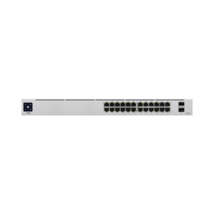 unifi switch usw 24 poe gen2, capa 2 de 24 puertos (16 puertos poe 802.3af/at + 8 puertos gigabit) + 2 puertos 1g sfp, 95w, pantalla informativa