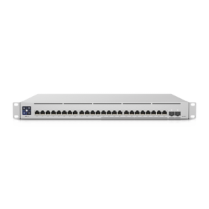 unifi switch empresarial capa 3 de 24 puertos poe 802.3af/at (12 puertos 2.5g y 12 puertos 1g) + 2 puertos 1/10g sfp+, 400w, pantalla informativa