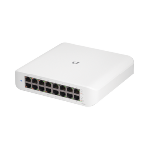 switch unifi lite administrable poe de 16 puertos 10/100/1000 mbps (8 puertos 802.3af/at), 45 w
