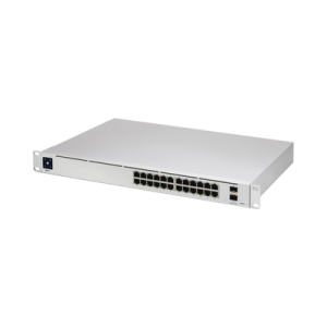 unifi switch usw pro 24, capa 3 de 24 puertos gigabit rj 45 + 2 puertos 1/10g sfp+, pantalla informativa