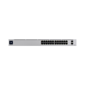 unifi switch usw pro 24 poe gen2, con funciones capa 3, de 24 puertos poe 802.3at/bt + 2 puertos 1/10g sfp+, 400w, pantalla informativa