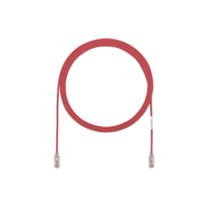 cable de parcheo tx6, utp cat6, diámetro reducido (28awg), color rojo, 10ft