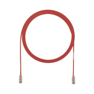 cable de parcheo tx6, utp cat6, diámetro reducido (28awg), color rojo, 12ft