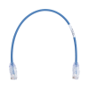 cable de parcheo tx6, utp cat6, diámetro reducido (28awg), color azul, 1ft