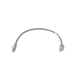 cable de parcheo tx6, utp cat6, diámetro reducido (28awg), color gris, 1ft