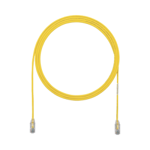 cable de parcheo tx6, utp cat6, diámetro reducido (28awg), color amarillo, 1ft