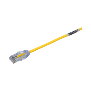 cable de parcheo tx6, utp cat6, diámetro reducido (28awg), color amarillo, 20ft