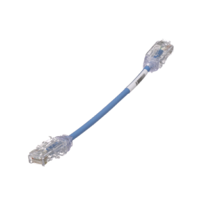 cable de parcheo tx6, utp cat6, diámetro reducido (28awg), color azul, 6in (15.2 cm)