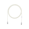 cable de parcheo tx6, utp cat6, diámetro reducido (28awg), color blanco mate, 7ft
