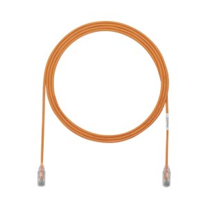 cable de parcheo tx6, utp cat6, diámetro reducido (28awg), color naranja, 7ft