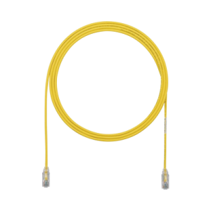 cable de parcheo tx6, utp cat6, diámetro reducido (28awg), color amarillo, 7ft