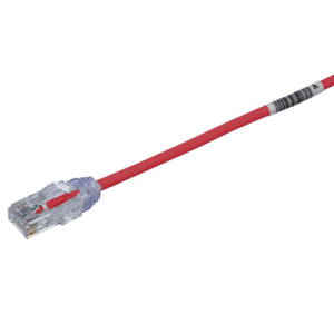 cable de parcheo tx6, utp cat6, diámetro reducido (28awg), color rojo, 8in (20.2cm)