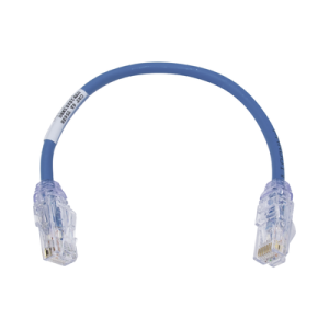 cable de parcheo utp cat6a, cm/lszh, diámetro reducido (28awg), color azul, 1ft