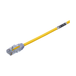 cable de parcheo utp cat6a, cm/lszh, diámetro reducido (28awg), color amarillo, 1ft