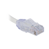 cable de parcheo utp, cat6a, diámetro reducido (28 awg), cm/lszh, color blanco mate, 8in (20.3cm)