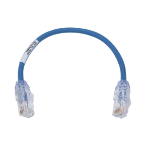 cable de parcheo utp, cat6a, diámetro reducido (28 awg), cm/lszh, color azul, 8in (20.3cm)