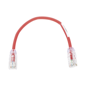 cable de parcheo utp, cat6a, diámetro reducido (28 awg), cm/lszh, color rojo, 8in (20.3cm)