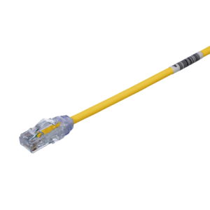 cable de parcheo utp, cat6a, diámetro reducido (28 awg), cm/lszh, color amarillo, 8in (20.3cm)