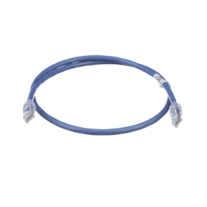 cable de parcheo utp, cat6a, 24 awg, cm, color azul, 1ft