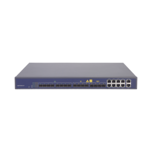 olt de 8 puertos epon con 16 puertos uplink (8 puertos gigabit ethernet + 4 puertos sfp + 4 puertos sfp+), hasta 512 onus