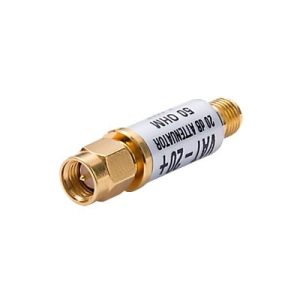 atenuador en línea de 20 db, 0.5 watt, conectores sma macho hembra, cd 6 ghz.