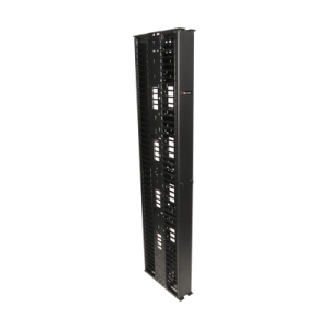 organizador routeit vertical doble de 45ur, fabricado en acero laminado en frío 16awg, 10in (254 mm) de ancho