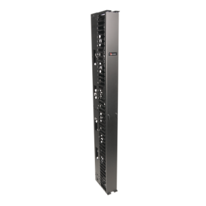 organizador routeit vertical sencillo de 45ur, fabricado en acero laminado en frío 16awg, 6in (152mm) de ancho