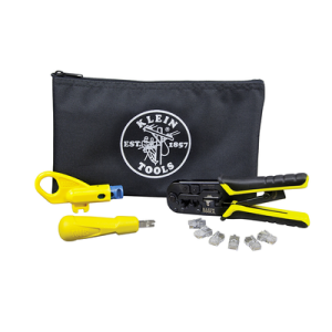 kit de instalación de cable utp con estuche (desforrador + ponchadora + ponchadora 110).