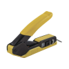 ponchadora/pelacables/cortacables con matraca para conectores pass thru rj45