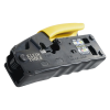 ponchadora/pelacables/cortacables compacta con matraca para conectores rj45 y rj11/rj12.