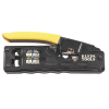 ponchadora/pelacables/cortacables compacta con matraca para conectores rj45 y rj11/rj12.