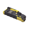 ponchadora/pelacables/cortacables con matraca para conectores pass thru rj45 y conectores estándar rj11/rj12.