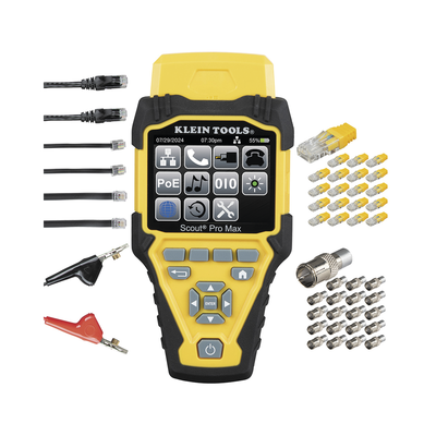 juego de probador de cables de red con transmisores remotos scout™ pro max. detecta la capacidad de la red y las velocidades de conexión hasta 10 gbps juego de probador de cables de red con transmisores remotos scout™ pro max. detecta la capacidad de la red y las velocidades de conexión hasta 10 gbps