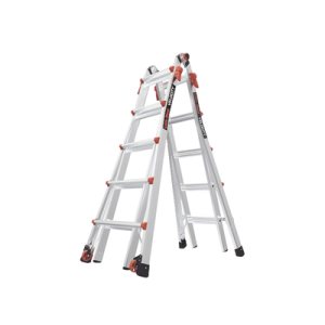 escalera multi posiciones de 6.7 m (22') para suelos inclinados o con desniveles.
