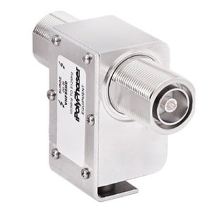 protector coaxial rf de banda ancha para combinadores de 100 a 512 mhz con conectores din hembra