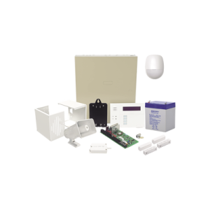 kit cableado con vista48/6160rf, batería, transformador, sensor pir, contactos magnéticos, sirena, gabinete de sirena y tamper