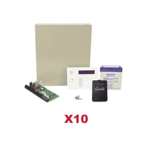 kit de 10 paneles de alarma vista48 con batería y transformador
