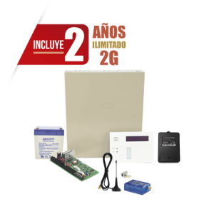 (2 años datos ilimitado incluido) kit vista48la con comunicador mini012g, teclado, gabinete, bateria y transformador