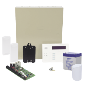 panel de alarma vista48la teclado alfanumérico con receptor inalámbrico, batería, transformador, sensor de movimiento y 2 contactos magnéticos inalámbricos sfire