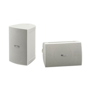 altavoz de montaje en pared, 2 vias, woofer 4 in, tweeter 1 in, ipx3, 8 ohms, 70/100v, color blanco, par