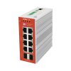 switch l2+ poe industrial / administración cloud web cli / 8 puertos poe af/at 100/1000 mbps / 2 puertos sfp gigabit / presupuesto poe 120 w / protocolo ersp (redundancia enlaces)