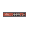 switch administrable de 8 puertos gigabit ethernet con poe 802.3 af/at y 24v pasivo + 2 sfp gigabit, 150 w