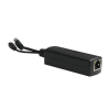 splitter poe in 802.3 af/at / se puede energizar hasta con 30w / salida de 12 vcc 1a (12w) / instalación es escritorio (superficie plana) / idea para cámas ip sin poe (cctv)