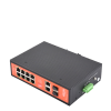 switch poe industrial no administrable / puertos 1 2 poe 802.3 af/at y poe 24 vcc pasivo 30w / puertos 3 4 poe 802.3 af/at/bt hasta 60w / puertos 5 8 poe 802.3 af/at hasta 30w / los 8 puertos son gigabit + 2 sfp combo / presupuesto 300w
