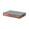 switch poe (802.3af/at/bt) / no administrable de largo alcance / hasta 250m / 16 x 10/100mbps (poe) + 2 x 100/1000mbps + 1 x sfp / 200 w